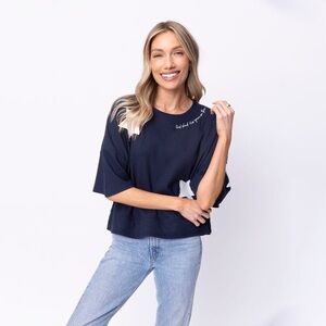 Navy Blue Women's Crop Top